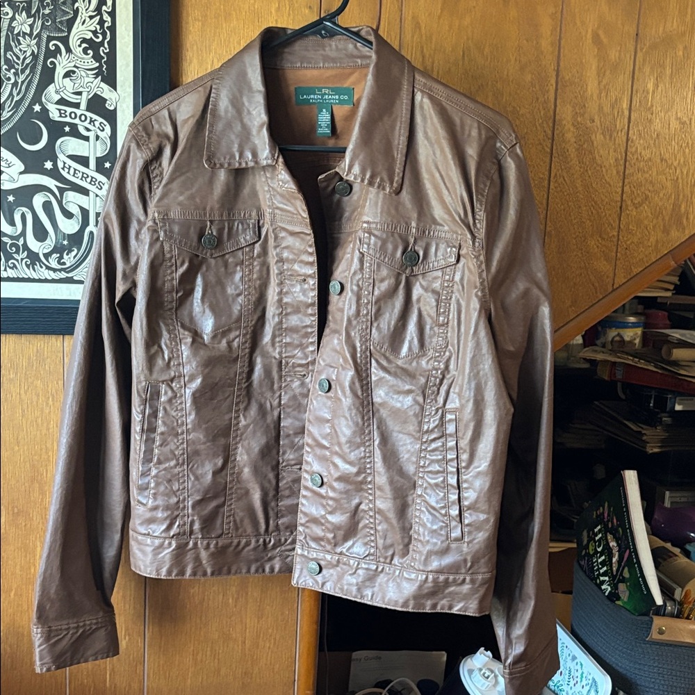 LRL Ralph Lauren Brown Jacket Button Down Cotton Elastane